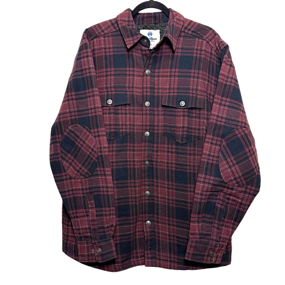 Windriver HyperDri 1 Water Repellent Plaid Sherpa Lined Flannel Shacket New LRG